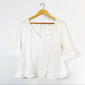 Sugar + Lips White Boho Tassel 100% Cotton Top